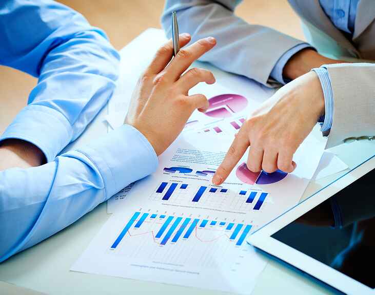 Reviewing business cash flow and performance metrics as part of a financial diagnostic
